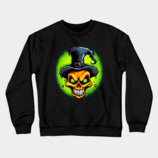 SpookTober Halloween Skull-Pumpkin Crewneck Sweatshirt